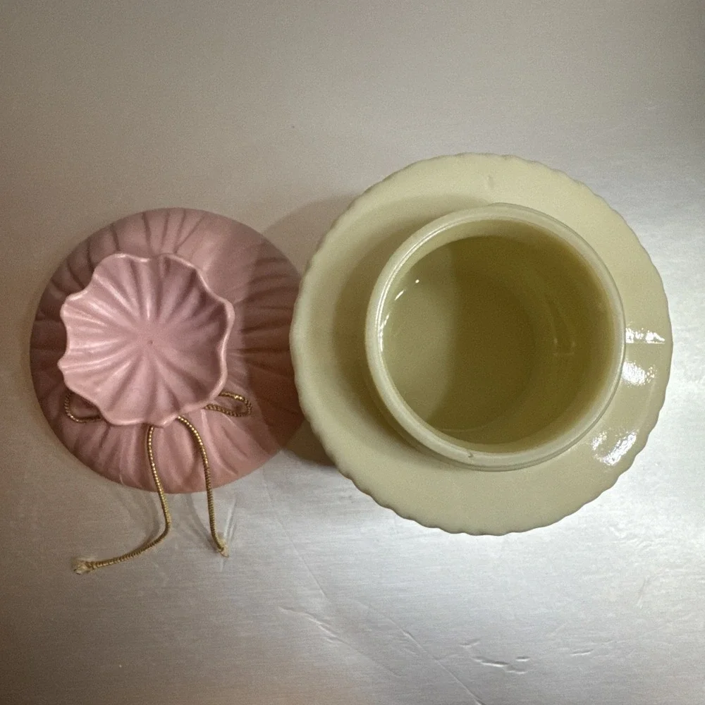 Vintage Avon Victorian Sewing Basket.‎ Roses Ceramic Jar Container Decanter